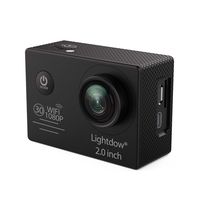 Lightdow LD6000 WiFi 1080P HD Sports Action Camera Kit - App Remote Control 30m Waterproof 2.0 Inch LCD Screen 170 Degree Wide Angle 2 Rechargeable Batteries and Mounting Accessories (Black+WiFi)
