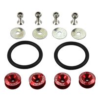JDMSPEED Red Universal CNC Billet Bumper Trunk Quick Release Fastener Kit