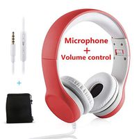 Kid Headphones Volume Limiting Yusonic Foldable Small Kids Headphones Toddlers headsets for School Boys Girls Children ipad Compatible （red）