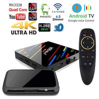Apes Android 8.1 H96 MAX+ Google Voice Command Remote Bluetooth 4.1 64GB/4GB DDR3 Quad Core 1080p 4K HDR Rockchip Dual WiFi 5G Smart TV Box + H18+ Touchpad Wireless Backlight Keyboard Remote