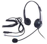 Audicom Binaural Call Center Headset Headphone with Mic and Quick Disconnect for Cisco Unified Telephone IP Phones 7931G 7940 7941 7942 7945 7960 and Plantronics M10 Vista Modular Adapters (301QDRJ2B)