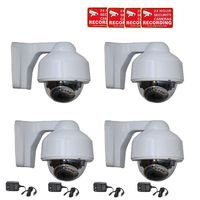 VideoSecu 4 Pack 700 TVL Dome Security Cameras Built-in 1/3" SONY Effio CCD Day Night Vision IR Infrared CCTV 3.5-8mm Zoom Lens with Bonus Power Supplies and Warning Stickers DMV3IRE C4N