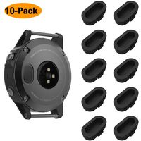 10 Pack Fenix 5/5S/5X Plus/6 6S 6X Pro Charger Port Protector, Silicone Dust Plug Anti-dust Plugs Caps Compatible for Garmin Vivoactive 3/Forerunner 935/45/45S/245/945 Smartwatch,Black