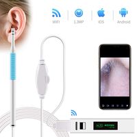 Wireless Otoscope, ROTEK 1.3 MP 720P HD WiFi Ear Endoscope, Ear Scope Inspection Camera Earwax Cleaning Otoscope with 6 LED Light Compatible for iPhone, Samsung, MAC, Android Smartphone, Windows PC