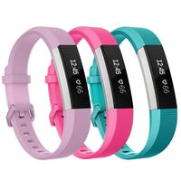 Henoda Compatible with Fitbit Alta/Fitbit Alta HR Bands, Large 3 Color Soft Replacement Band Adjustable Sport Strap Compatible for Fitbit Alta/Fitbit Alta HR/Fitbit Ace Fitness Wristbands