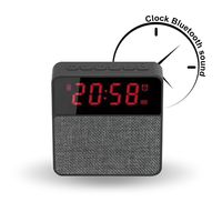 DLciwi Screen Digital Radio Clock Bluetooth Speaker with Premium HD Sound LED Display of Time FM/Phone/TF Grey