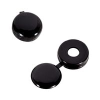 TOOGOO Screw Cap Cup Washer hinged Cover Black (Pack of 50)