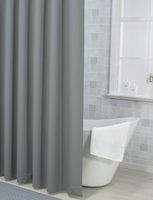 Plastic Shower Curtain, 36" W x 72" H EVA 8G Shower Curtain with Heavy Duty Clear Stones and 6 Rust-Resistant Metal Grommet Holes Waterproof Thick Bathroom Curtains Without Chemical Odor-Dark Grey