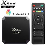 Android TV Box, Raxxio X96 Mini Smart Android Box 2GB DDR3 Memory 16GB eMMC Flash S905W Quad Core Arm Cortex A53 @2GHz H.264 4K UHD Output Android Version 7.1.2 Wifi Built in for fast 4K 1080P viewing