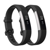 Fundro Replacement Bands Compatible with Fitbit Alta Bands and Alta HR Band, Newest Sport Strap Wristband with Secure Buckle for Women Men Boys Girls, 2- Pack (Large, A Black+Black)
