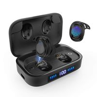 True Wireless Earbuds Bluetooth 5.0 Headphones, IPX7 Waterproof Touch Control Earbuds, 75 Hours Playtime with 2000 mAh LED Display Charging Case[As Power Bank], HD Stereo Built-in Mic in-Ear Earphones