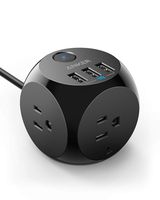 Power Strip with USB, Anker PowerPort Cube with 3 Outlets and 3 USB Ports, Portable, 5 ft Extension Cord, Overload Protection for iPhone Xs/XR, Compact for Travel, Cruise Ship and Office