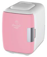 Cooluli Mini Fridge Electric Cooler and Warmer (4 Liter / 6 Can): AC/DC Portable Thermoelectric System w/ Exclusive On the Go USB Power Bank Option (Pink)