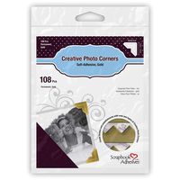 3L Scrapbook Adhesives Self-Adhesive Creative Paper Photo Corners, Gold, 108-Pack