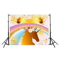 JYUAN Unicorn Photography Backdrop Birthday Party Photo Background Kids Infant Newborn Baby Shower Studio Props