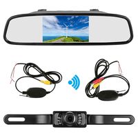 Podofo 4.3" Car TFT LCD Mirror Monitor Wireless Reverse Car Rear View Backup Camera Kit (Black)