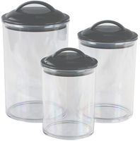 Reston Lloyd 11111 6pc Acrylic Canister Set, Set of 3, Gray