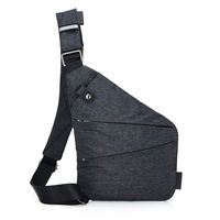 Men Travel Business Fino Bag Burglarproof Shoulder Bag Holster Anti Theft Security Strap Digital Storage Chest Bags (Left)