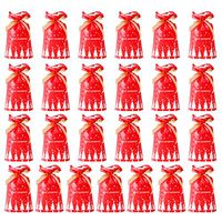Amosfun 25pcs Christmas Gift Drawstring Bags Candy Cookie Bakery Chocolate Pouch Christmas Party Favor Treat Bags