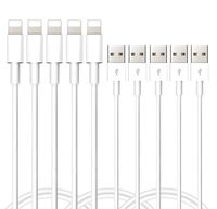 Cables, Luyishi 10FT 3M Charging Cables USB Cords Data Lines Compatible Durable Powerline White 5 Pack