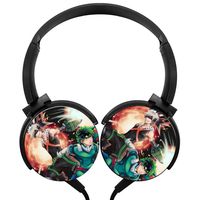 Headphones Lightweight with Mic Over Ear 3.5Mm Running My Academia Stereo Headsets for Mens