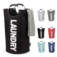 DOKEHOM 82L Large Laundry Basket (6 Colors), Collapsible Fabric Laundry Hamper, Foldable Clothes Bag, Folding Washing Bin (Black, L)