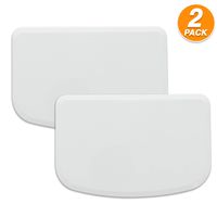 Ram-Pro White Bowl Scraper Flexible Food Safe Plastic Scraper Chopper Multipurpose Good Grip Curved and Flat Edge Pizza and Dough Cutter for Kitchen Pack of 2