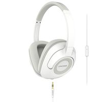 Koss UR42iW Over-Ear Headphones, in-Line Microphone and Touch Remote Control, Detachable Dual Choice Entry Cord, Wired with 3.5mm Plug, White