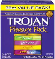Trojan Pleasure Pack Lubricated Latex Condoms-36 ct (Quantity of 2)