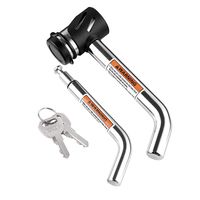 CZC AUTO Hitch Receiver Pin Lock, Right Angle 1/2" and 5/8" Dual Pins for Class I II III IV 1-1/4" 2" and 2-1/2" Receiver, Compatible with Bike Rack Tray Ball Tow Rope for Trailer Truck Car Boat