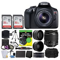 Canon EOS Rebel DSLR T6 Camera Body + Canon 18-55mm EF-S IS II Autofocus Lens + Wide Angle & 2x 58mm Lens + SanDisk 64GB Card + T6/1300D for Dummies + Photo4Less Gadget Bag + Quality Tripod - Full Kit