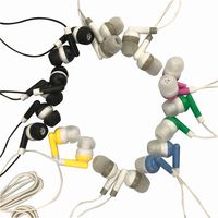 Wholesale Kids Bulk Earbuds Headphones Individually Bagged 50 Pack 6 Assorted Colors for Schools, Libraries, Hospitals