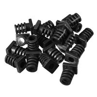 uxcell 20Pcs 6mm Inner Dia PVC Square Strain Relief Cord Boot Protector Sleeve Power Tool Hose Black