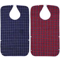 Patelai 2 Pieces Long Adult Bibs Waterproof and Reusable Patient Bibs Clothing Protector for Daily Using