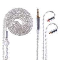 Better Upgraded Silver Plate Replacement Cable,8 Core Headset Braided Silver Plated Wire Upgrade Earphone Cable for SHURE UE900 SE215 SE315 SE846 SE535 TIN Audio T2 f9 LZ etc.(Silver- MMCX 3.5mm)