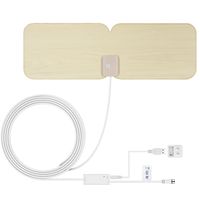 1byone TV Antenna, Amplified HD Digital Antenna for 1080P 4K Free TV Channels, 65 Miles Range with Enhanced UHF VHF Reception, 19.7ft Coaxial Cable