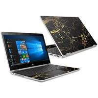 Mightyskins Skin Compatible With Hp Pavilion X360 15.6" (2018) - Black Gold Marble | Protective, Durable, And Unique Vinyl Decal Wrap Cover | Easy To Apply, Remove, And Change Styles | Made In The Usa