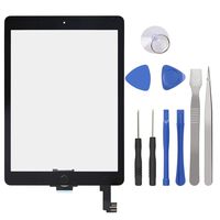 Touch Screen Digitizer for iPad Air 2 9.7 inch - 2nd Generation iPad Air Front Glass Replacement with Home Button & Tool Repair Kit (A1566, A1567) - Black