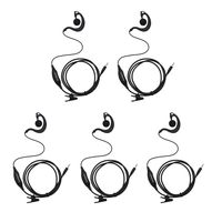 GoodQbuy G Shape Clip-Ear walkie Talkie Headset Earpiece with PTT for Cobra Walkie Talkie MT200 MT525 MT550 PR375 PR385 CX105 CX112 CXT145 CXT235 CXT345 CXT545 CXR925 1-pin (5 Pack)