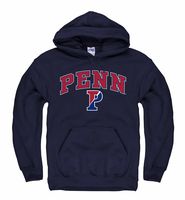 Campus Colors NCAA Adult Arch & Logo Gameday Hooded Sweatshirt (Penn Quakers - Navy, X-Large)