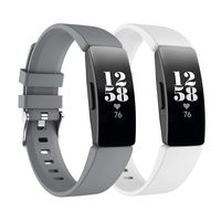 Intoval Silicone Bands for Fitbit ace 2,Replacement Bands for Fitbit ace 2 Bands for Kids Boys Girls Soft Sport Band for Fitbit Ace 2 Activity Tracker for Kids.(White+Gray)