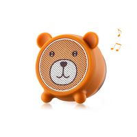 Mini Bluetooth Speaker Aurtec Cute Animal Portable Wireless Outdoor Stereo Audio with Superior Sound and Richer Bass, Remote Selfie Function, Bluetooth 4.2, Handsfree Calling, Bear