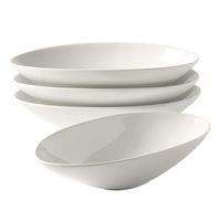 Denmark White Porcelain Chip Resistant Scratch Resistant Commercial Grade Serveware, 4 Piece 11.25" Oval Shallow Serving Bowls
