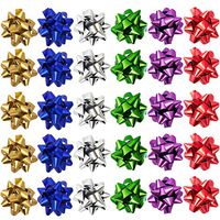 Allgala 30PC Value Pack Christmas Gift Wrapping Bows 6-Color Assorted