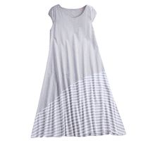 Rexinte Women's Strip & GinghamDresses Sleeveless Mini Dress Party Gown (Black,2XL