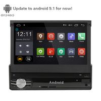 Single din Android 9.1 Car Navigation 2G+16G 7inch Digital Screen GPS SWC Compatible OBD2 TPMS 1.2G Quad Core Build-in WiFi 7 Color LED Backlight with Remote Control and Mic Manual SCL0132G(No DVD)