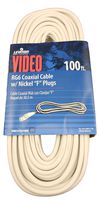 Leviton C6851-CW RG6 Coax Cable, Nickel Plated, 100-Feet, White