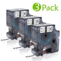 Fimax Compatible Label Tape Replacement for 18484 3/4 Inch Rhino Industrial Permanent Polyester Label Tapes to use with Rhino 4200 5200 6000 Label Makers, Black on White, 19mm X 18 Ft, 3 Pack