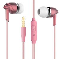 Licoers Headphones, Stereo Sound Headphones Wired Earphones in-Ear Earphones with Volume Control Earbuds with Mic for Mobile Phone PC MP3/4 (Rose Gold)