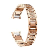 for Fitbit Charge 2 Bands Rose Gold, Aottom Fitbit Charge 2 Band for Women Men Stainless Steel Rhinestone Glitter Replacement Band Metal Bracelet Wristband for Fitbit Charge 2 Fitness Accessories